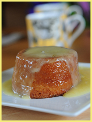 Lemon Zest Pudding with Refreshing Lemon Sauce